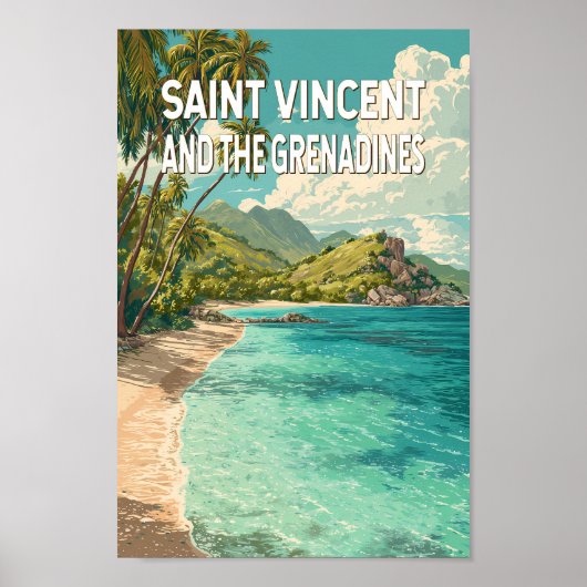 Illustratie van Saint Vincent en de Grenadines Poster (Voorkant)