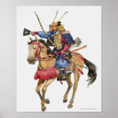 Illustratie van Samurai over de horseback Poster (Voorkant)
