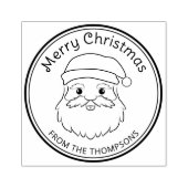 Illustratie van Santa Head Line Art met aangepaste Rubberstempel (Afrduk)