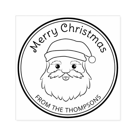 Illustratie van Santa Head Line Art met aangepaste Rubberstempel (Afrduk)
