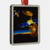 Illustratie van satellieten over de Aarde Metalen Ornament (Rechts)