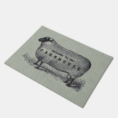 Illustratie van schapenpark Stijl aangepaste ontha Deurmat (Schuin)
