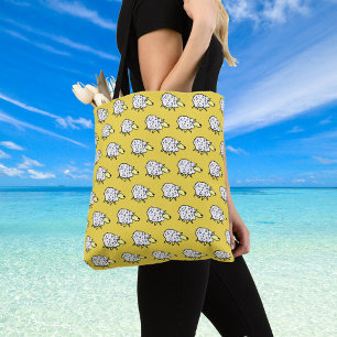 Illustratie van schapontwerp over het gehele patro tote bag