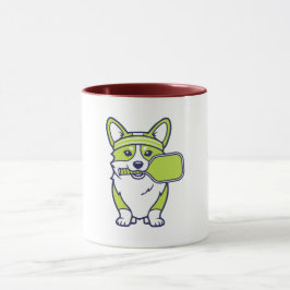 Illustratie van schattige Corgi-pickleballspeler-- Mok