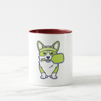 Illustratie van schattige Corgi-pickleballspeler-- Mok