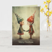 Illustratie van schattige elfen kaart (Gele Bloem)