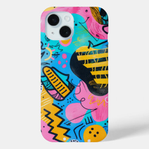 Illustratie van schetsen en doodles iPhone 15 case