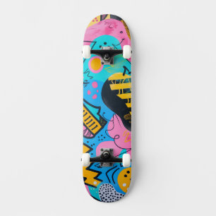 Illustratie van schetsen en doodles persoonlijk skateboard