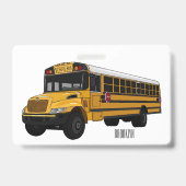 Illustratie van schoolbuscartoon  badge (Achterkant)
