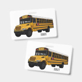 Illustratie van schoolbuscartoon  badge (Voor- en achterkant)