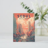 Illustratie van Seoul Zuid-Korea Kunst  Briefkaart (Staand voorkant)