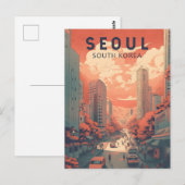 Illustratie van Seoul Zuid-Korea Kunst  Briefkaart (Voorkant / Achterkant)