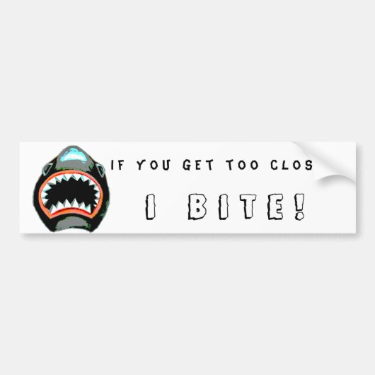 Illustratie van Shark Bite-Waterverf Bumpersticker (Voorkant)