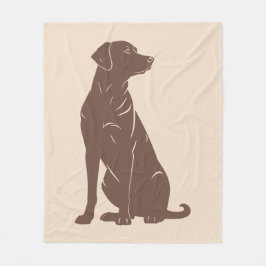 Illustratie van silhouet van een zwarte labrador fleece deken