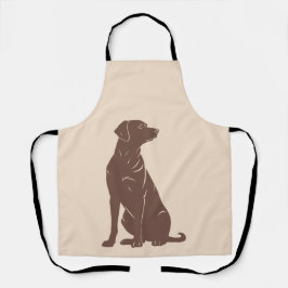 Illustratie van silhouet van een zwarte labrador schort