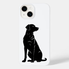 Illustratie van silhouet van zwarte labrador Case-Mate iPhone 14 hoesje