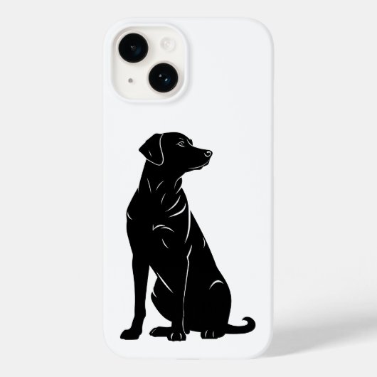 Illustratie van silhouet van zwarte labrador Case-Mate iPhone case (Achterkant)