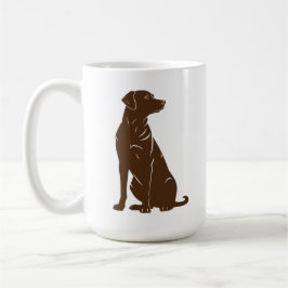 Illustratie van silhouet van zwarte labrador koffiemok