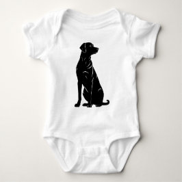 Illustratie van silhouet van zwarte labrador romper