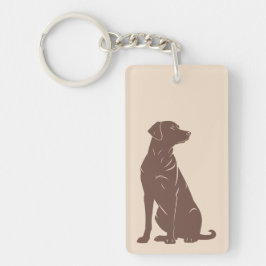 Illustratie van silhouet van zwarte labrador sleutelhanger
