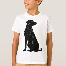 Illustratie van silhouet van zwarte labrador t-shirt