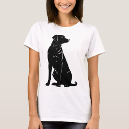 Illustratie van silhouet van zwarte labrador t-shirt