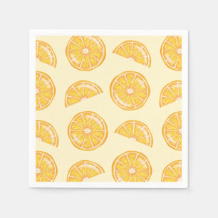 Illustratie van sinaasappelschijfjes met citrusfru servet