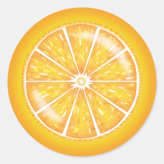Illustratie van sinaasappelsnede ronde sticker (Voorkant)