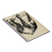 illustratie van sleuven op geouderde papiernotebo notitieboek (Rechterzijde)