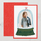 Illustratie van sneeuwbol Kerstkaart (Voorkant / Achterkant)