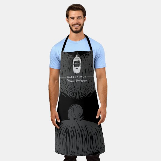 Illustratie van snor baard haar voor herenkapper schort (Gedragen)