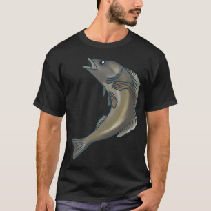 Illustratie van springende zeebaars voor vissers t-shirt