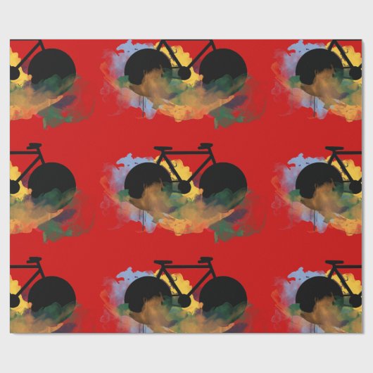 illustratie van stadscyclus - kunst cadeaupapier (Vlak)