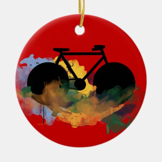 illustratie van stadscyclus - kunst keramisch ornament (Voorkant)