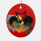 illustratie van stadscyclus - kunst keramisch ornament (Links)