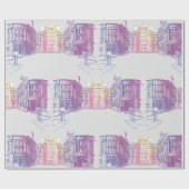 Illustratie van stedelijk straatpapier cadeaupapier (Vlak)