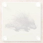 illustratie van stekelvarkens glazen onderzetter (Achterkant)