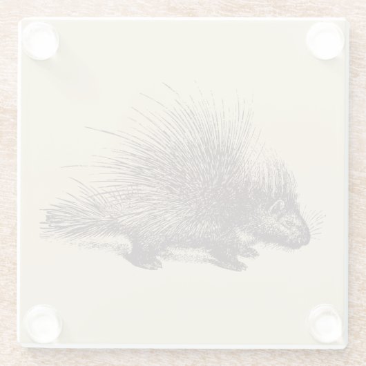 illustratie van stekelvarkens glazen onderzetter (Achterkant)