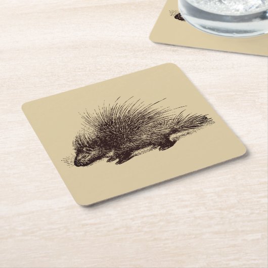  illustratie van stekelvarkens kartonnen onderzetters (Schuin)