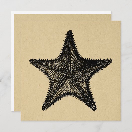Illustratie van stervis Ocean Art  Starfish Notitiekaartje (Voorkant / Achterkant)