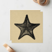 Illustratie van stervis Ocean Art Starfish Notitiekaartje (Voorkant / Achterkant in situ)