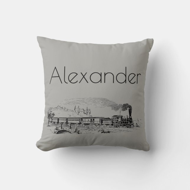 Illustratie van stoomtrein uit grootmoeders tijd m kussen (Voorkant)