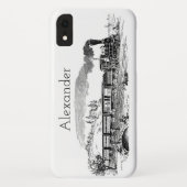 Illustratie van stoomtrein uit het verleden Case-Mate iPhone case (Achterkant)