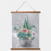 Illustratie van succulenten in pot hangend wandkleed (Voorkant)