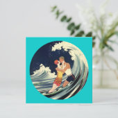 Illustratie van surfergeliefden die zoenen vintage (Staand voorkant)