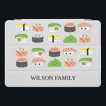 Illustratie van Sushi-familie persoonlijke iPad Pro Cover<br><div class="desc">Met de schattige sushi-variëteit illustreren mijn dochter en ik samen. We houden van sushi en illustreren ze samen was zo leuk. Dit ontwerp van het tablet hoesje is op een witte achtergrond maar verander omhoog de kleur zoals gewenst. Zwarte lade (verkrijgbaar in kleur op houten natuur)</div>
