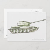 Illustratie van tank briefkaart (Voorkant / Achterkant)