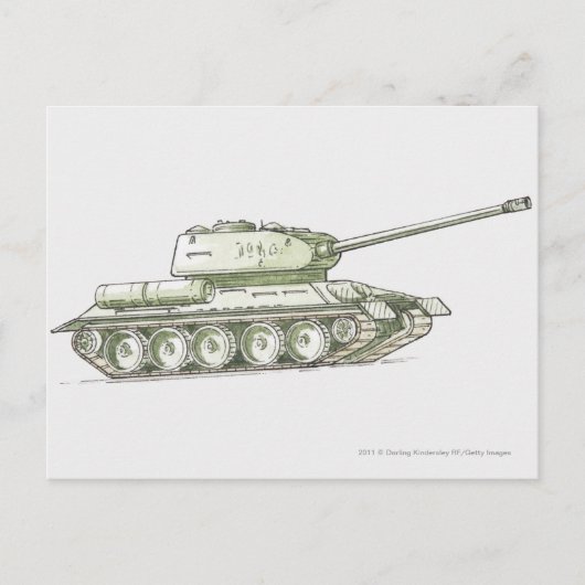 Illustratie van tank briefkaart (Voorkant)