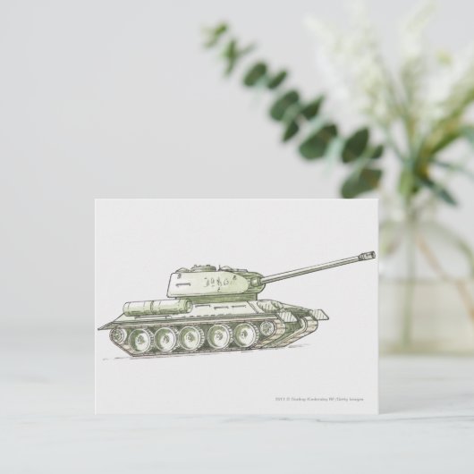 Illustratie van tank briefkaart (Staand voorkant)