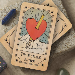 Illustratie van tarotkaart voor romantische auteur visitekaartje